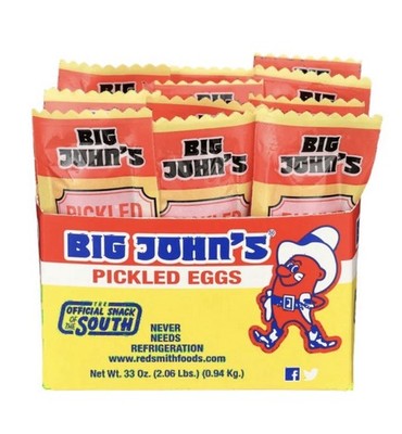 1 DAY DEAL! 12 PACK! Big John s Pickled Eggs, Individually Wrapped, FREE SHIP!