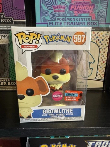 Funko Pop! Pokemon #597 Growlithe Flocked 2020 Fall Convention Limited Edition