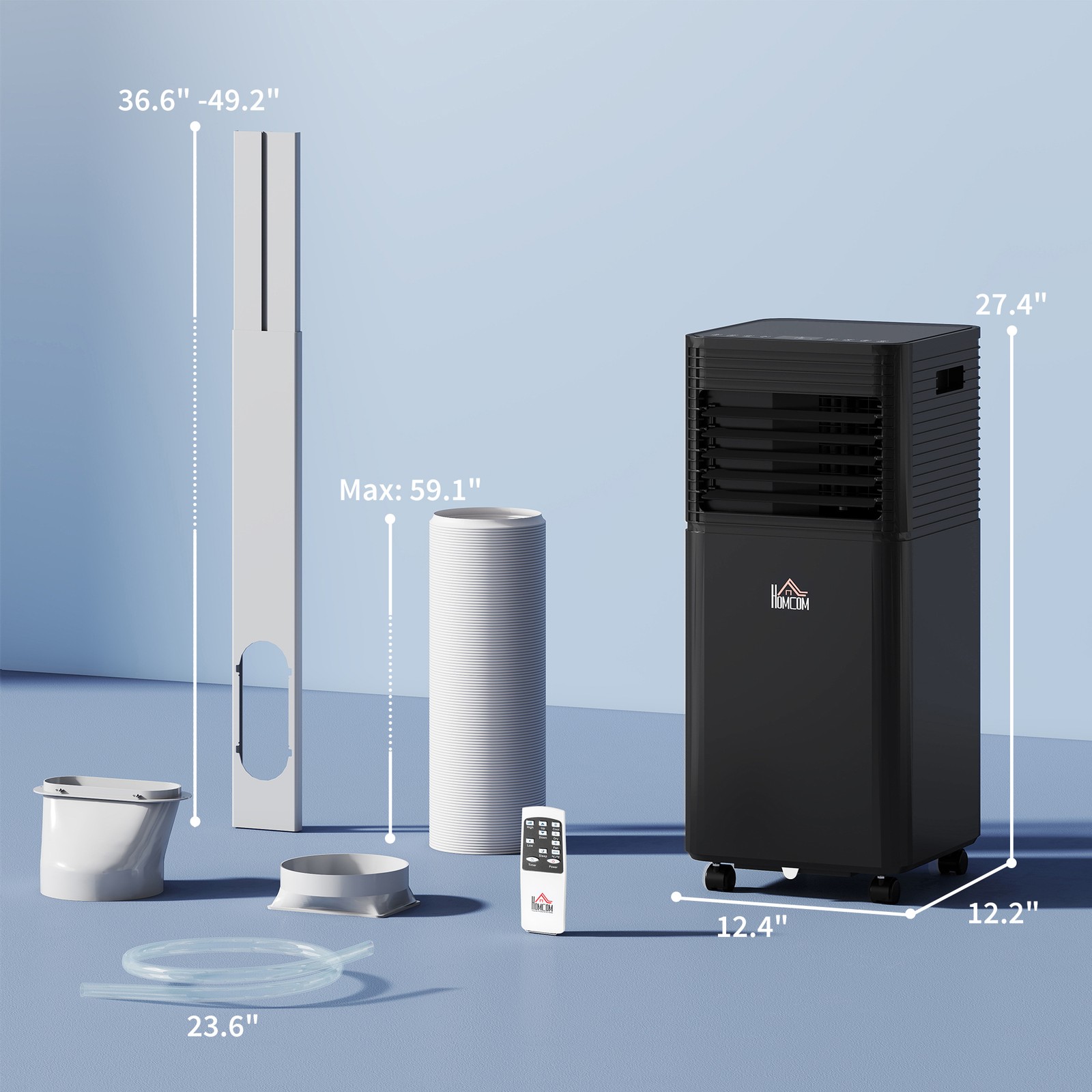 10000 BTU Portable Air Conditioner w/ 4 Modes for Home Office, Black