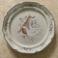 Goose & Pear Salad Plates - Set Of 4 - International Marmalade Stoneware - 1980s