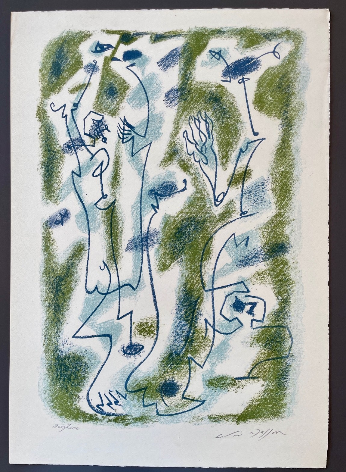 Andre Masson, color lithograph, numbered, autographed, dated, 1965