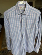 Turnbull & Asser Red Blue Check Shirt 14.5