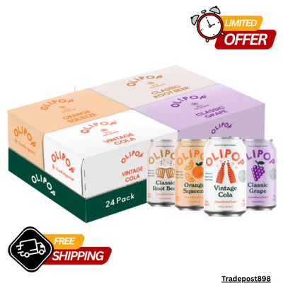 Olipop 12 Oz Prebiotics Soda Variety Pack, No Artificial Sweeteners,24 Count