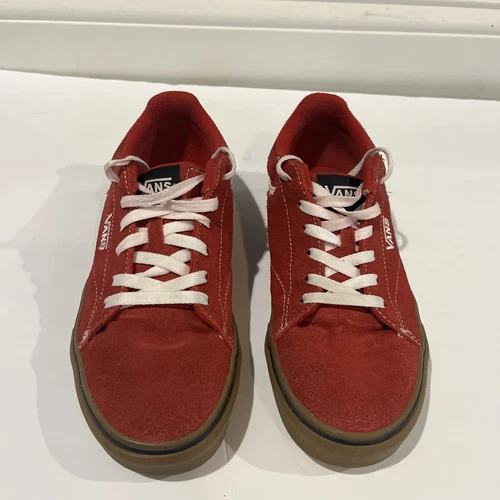 Sneakers basse Vans rosse scamosciate pelle Seldan stringate skate uomo taglia 8
