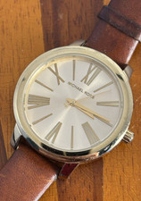 Michael Kors Watch Women Gold Tone Gold Dial Large Quartz 38mm New Battery