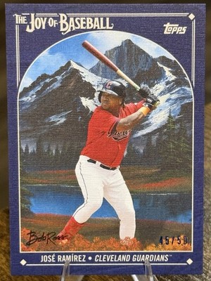 2023 Topps Bob Ross /50 Jose Ramirez The Joy of Baseball Prussian Blue #18