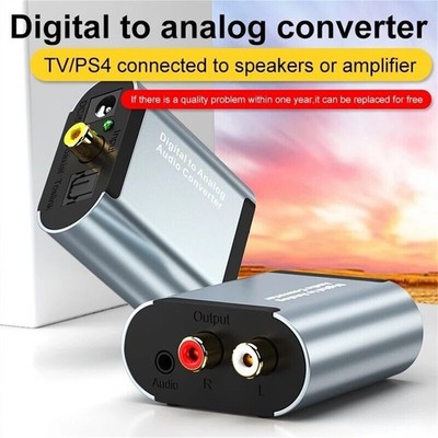 New Optical Audio Adapter Coax Digital to Analogue Stereo RCA Left/Right Adapter