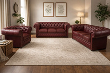 Chesterfield Leder-Garnitur 3-2-1 – Modell Brighton Rimini – ECKO