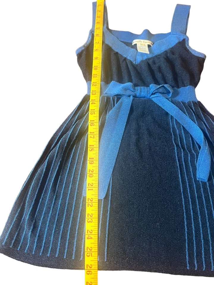 Top tejido a rayas azul Nanette Lepore XS con corbata en la cintura Foto 2 de 4