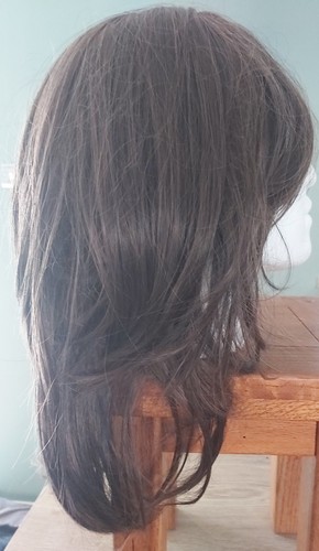 NEW Synthetic LONG 20" BROWN Wig LARGE BANGS Choppy Wavy Fancy Dress Party CD TV - Picture 3 of 5