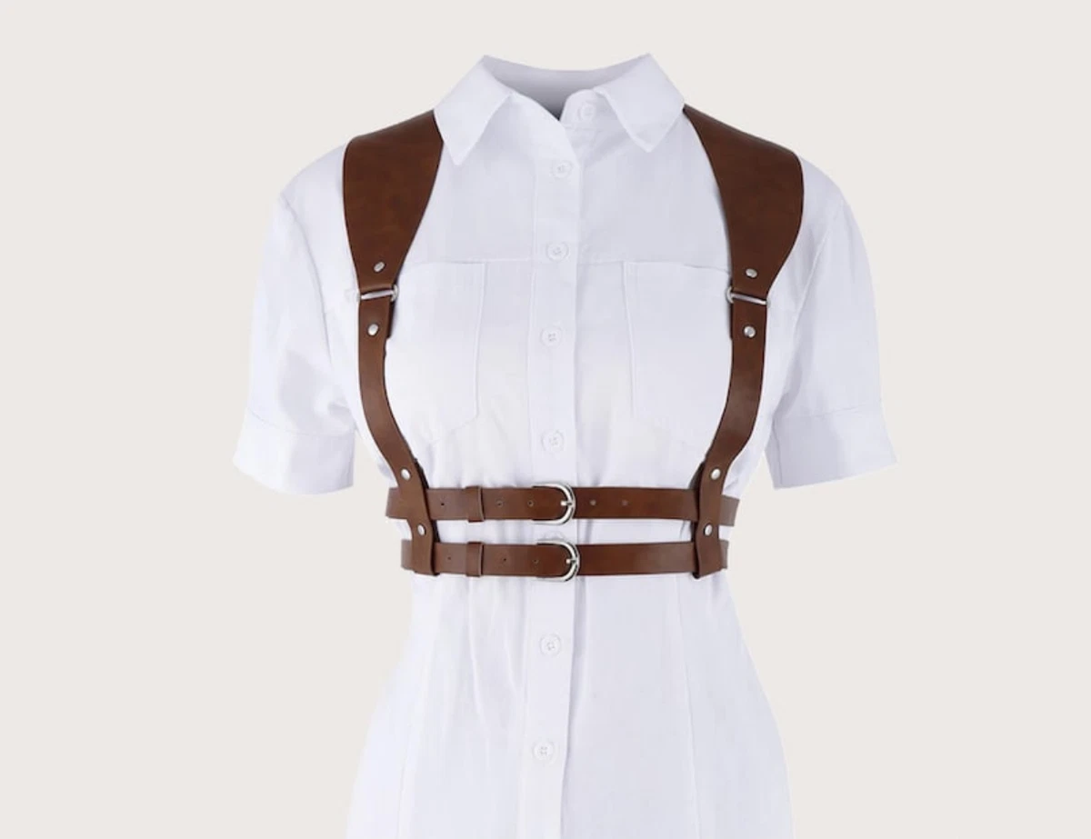 Leather corset belt Harness belt leather Waist belt corset Waist