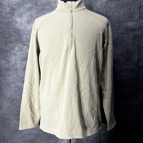 Drifire FR Flame Resistant 1/4 Zip Pullover Sweatshirt Mens M Long Sleeve Tan