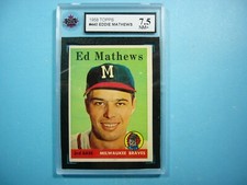 1958 TOPPS MLB BASEBALL CARD #440 ED EDDIE MATHEWS KSA 7.5 NM+ SHARP!! '58 TOPPS