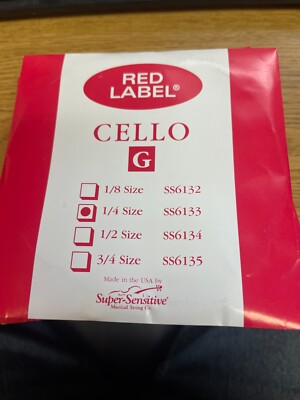 Red Label Cello G Single String 1/4 SS6133 6133 New Super Sensitive