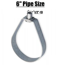 6" Pipe Size Swivel Loop Hanger Tolco Fig 200 Adjustable Band Hanger 1/2"-13