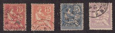 France - 1902 - SC 133-34,136-37 - Used - Short set - 137 small tear LL