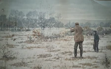 Antique Arthur Burdett Frost Rabbit Shooting Chromolithograph