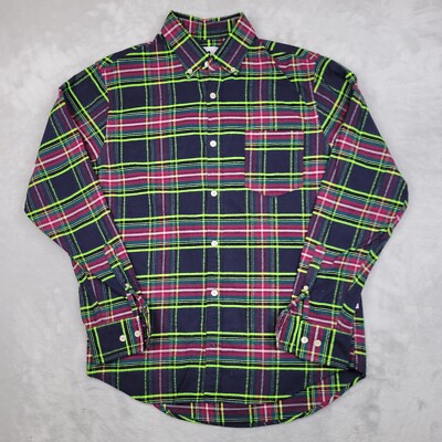 No Nationality Shirt Mens Medium Long Sleeve Button Up Flannel Levon NN07 Adult