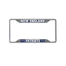 Nfl New England Patriots Chrome License Plate Frame Universal Size Football -1pc Nfl New England Patriots Chrome License Plate Frame Universal Size Football -1pc