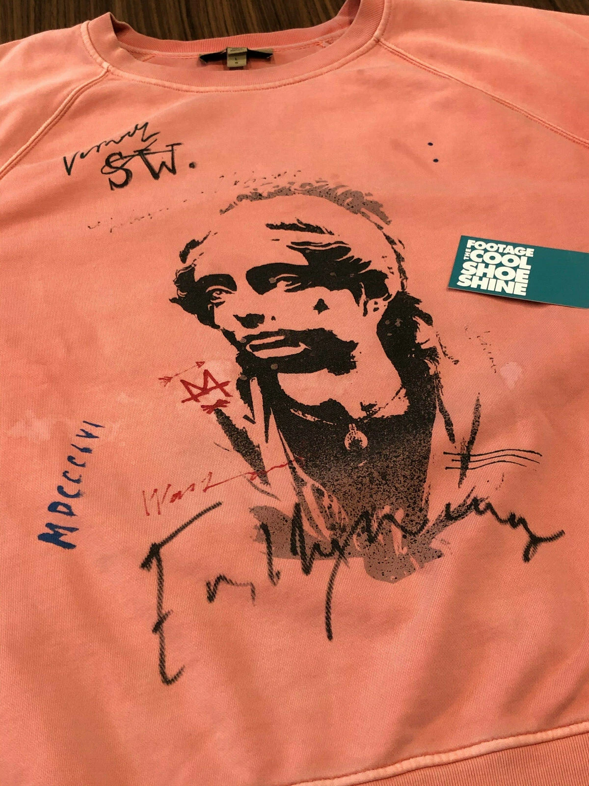 RARE SWEAT SHIRT HOMME VINTAGE WASH BURBERRY PULL CRAVATE ROSE DÉCOLORÉ TEINT SUPREME L