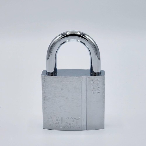Abloy Sentry PL330/25B Brass Padlock w/ 2 Keys, Chrome Finish - Picture 6 of 8