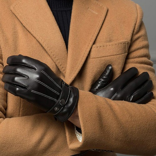 Herren Echt Leder Handschuhe Gefüttert Lammfell Fahren Stylisch Outdoor Herren Geschenk - Bild 17 von 17