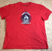 Ecko Unltd Short Sleeve Shirt Men's Size L Red and White Logo Y2K Rhino