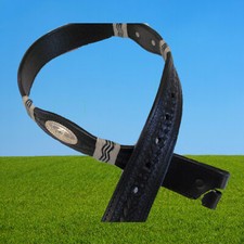 Continental Western Belt, Western Belt, Leather Belt with Silver Concho, Black
