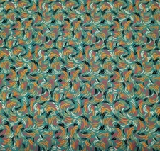 Farah Flowers BTY Crystal Designs P&B Textiles Orange Black Olive Teal