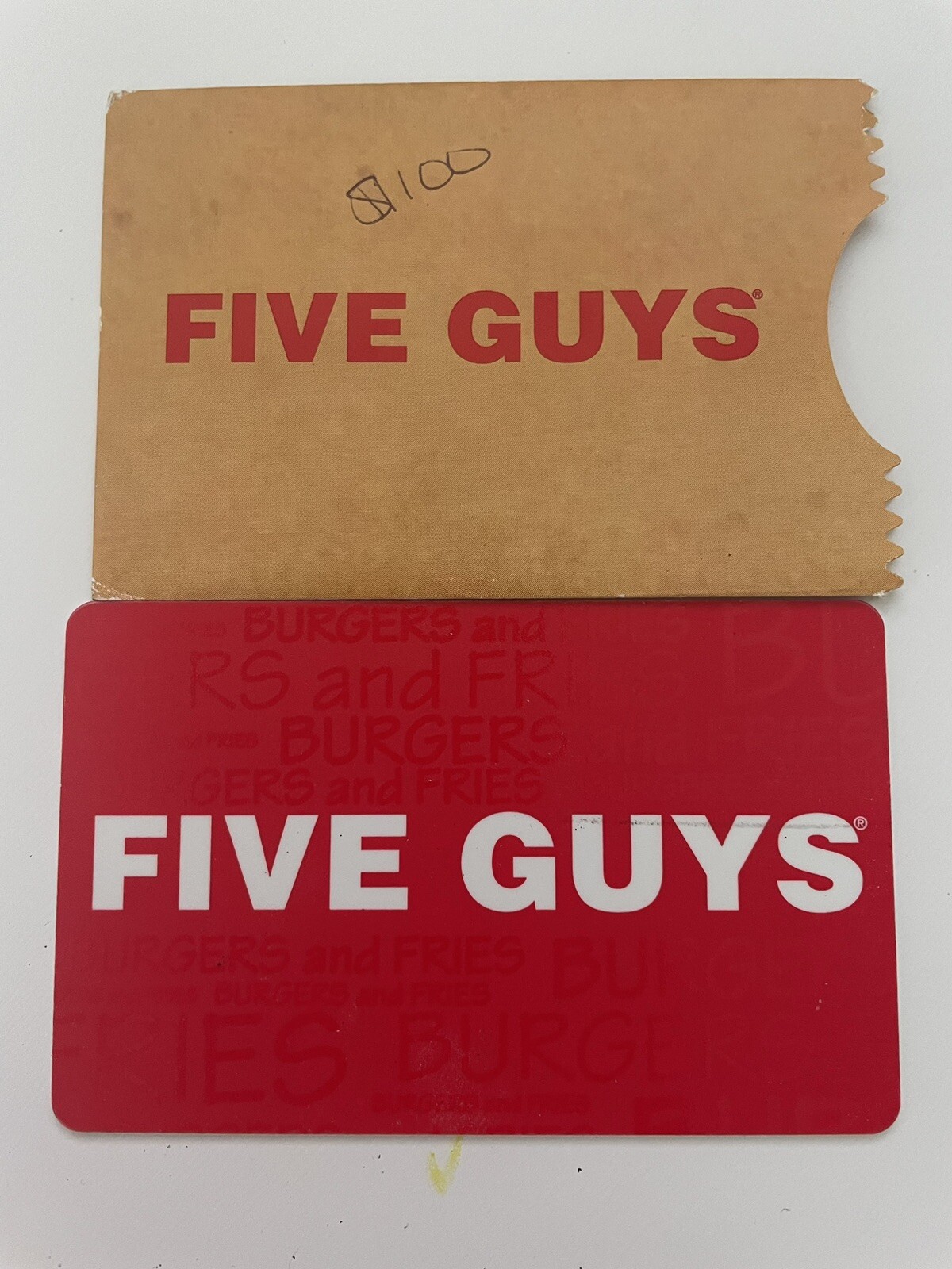  100 Five Guys Gift Card Free Ship EBay