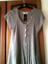 Marks & Spencer Cap Sleeved Top 3 Buttoned Top Size 12 Taupe