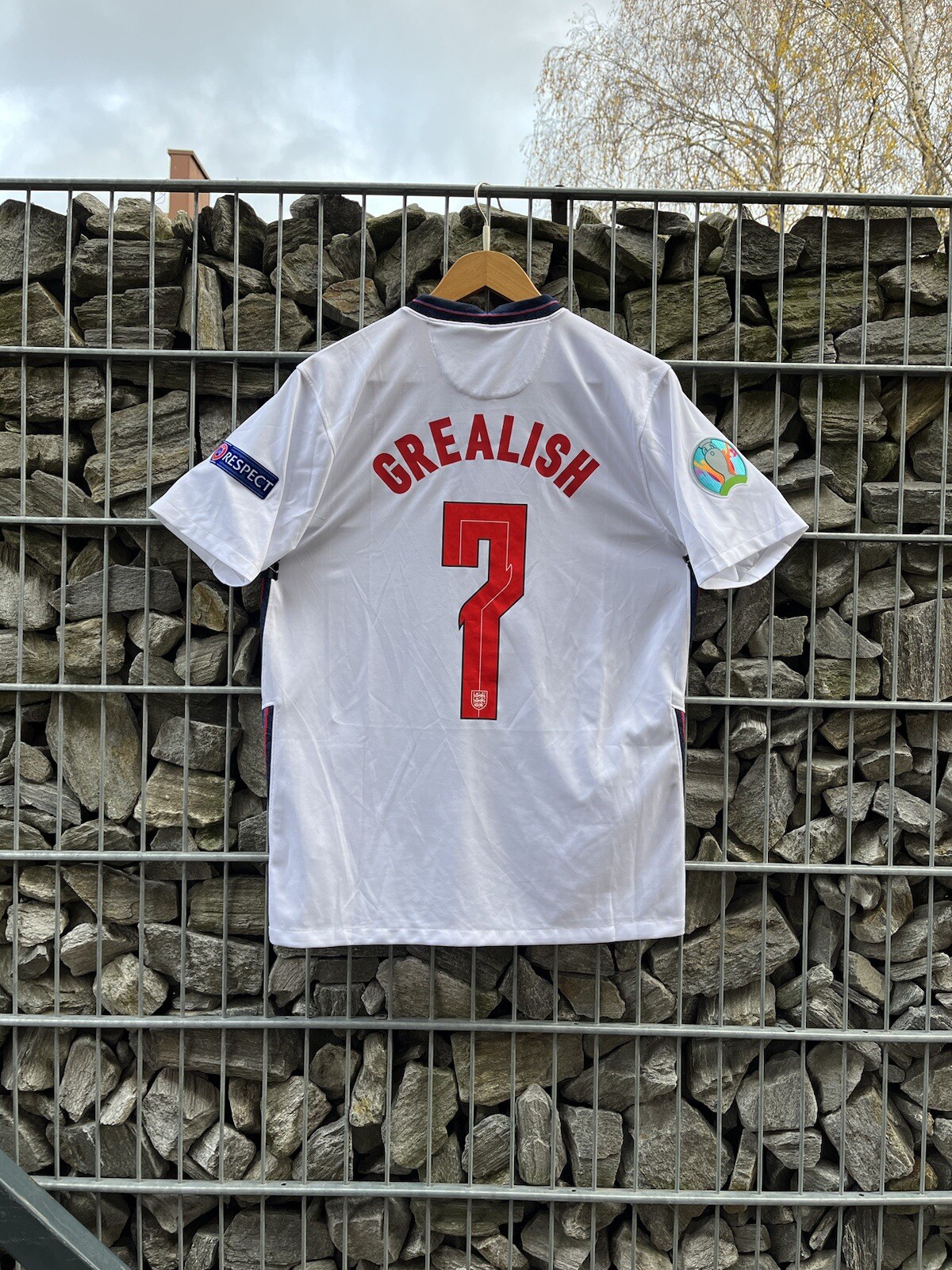 England Grealish Nike 2020-2021 Euro Shirt Size M Kit Jersey White