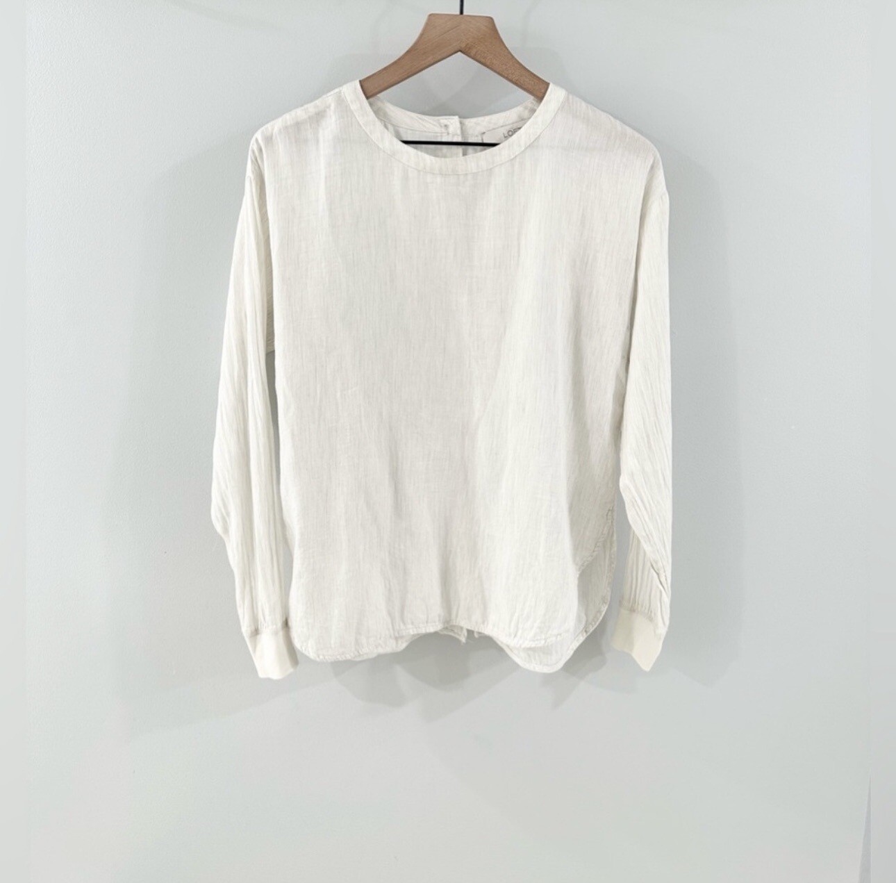 Loft Button Back Blouse Gray Size Medium - image 1