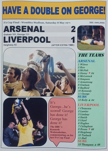 Arsenal 2 Liverpool 1 - 1971 FA Cup final - Arsenal double - souvenir print - Picture 5 of 5