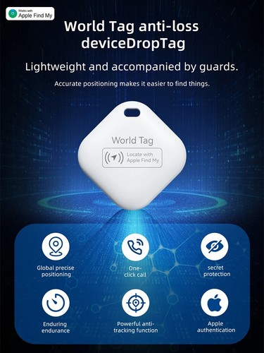 World Tag Mini Tracking Air Tag GPS Tracker Car Purse Key Apple Find My App iOS - 第 1/11 張圖片