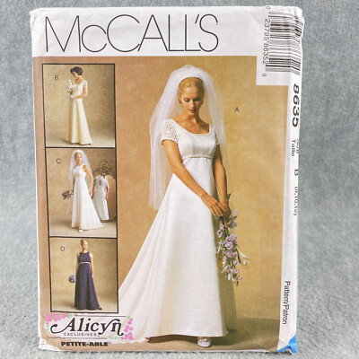 empire waist bridesmaid dress pattern McCalls 8635 Gown Wedding Misses Size 8 12 Color:Mocha Gold Fabric choice will determine LENGTH:Knee Herringbone Light Blue Non-Iron