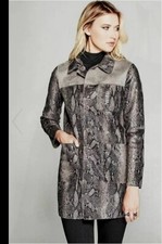 Marciano Women Jacket Coat Nessa Snake Shiny Brown Size L, Large Nwt $ 178