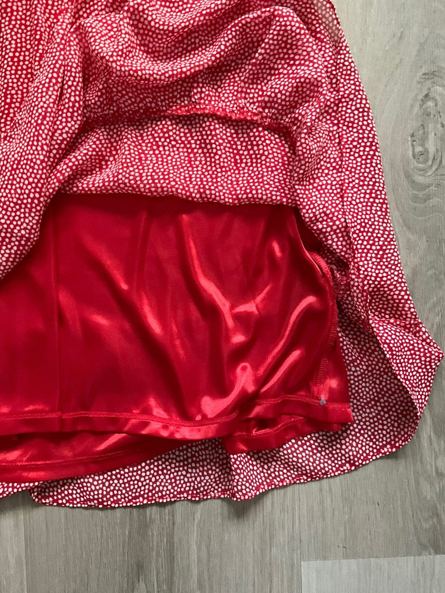 H&M Red Chiffon Dress With Front Ruffle _ Xsmall Size | eBay