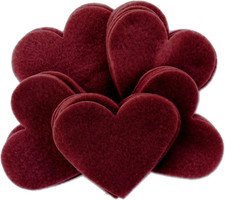 1 Inch Felt Hearts 200Pc - Cardinal