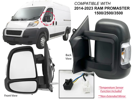For Manual Door Mirror 2014 - 2023 RAM PROMASTER 1500 2500 3500 Driver Side