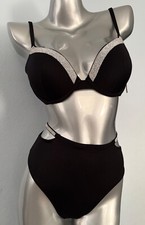 Victoria's Secret Swim Suit Bikini Set Push Up Top High Cheeky Shine Strap