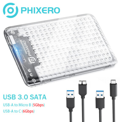 2.5'' USB C Hard Drive Enclosure USB 3.1 to SATA III External HDD Case with UASP