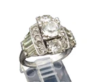 925 Silver  Vintage Victorian Antique Cubic Zirconia Ring Sz 7.5  RG25577