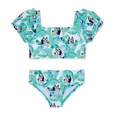 Disney BLUEY Swimsuit Toddler Girls 2 Piece Tankini Size 2 3 4 5 Bikini Swim Set