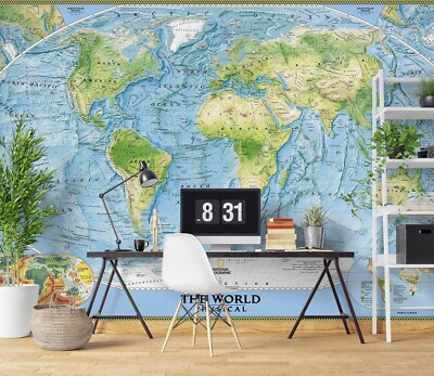 3D Green Map 7944 Wallpaper Mural Wall Print Wall Wallpaper Murals US Coco