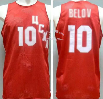 80's Belov #10 Team CSKA Basketball Jersey All Sewn Custom Names Red