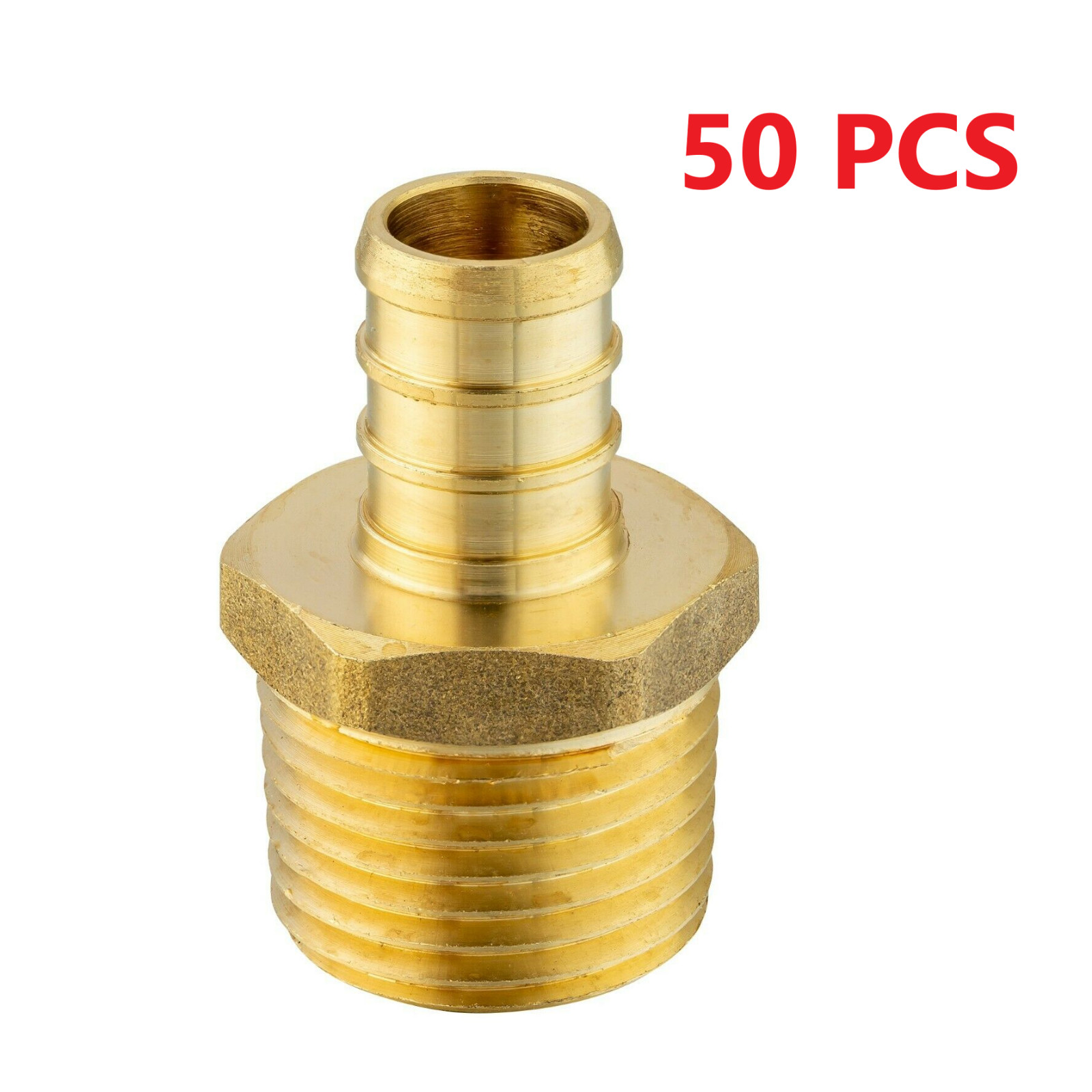 50 PCS 1/2" PEX x 1/2" Male NPT Threaded Adapters Crimp Fittings (LEAD-FREE)