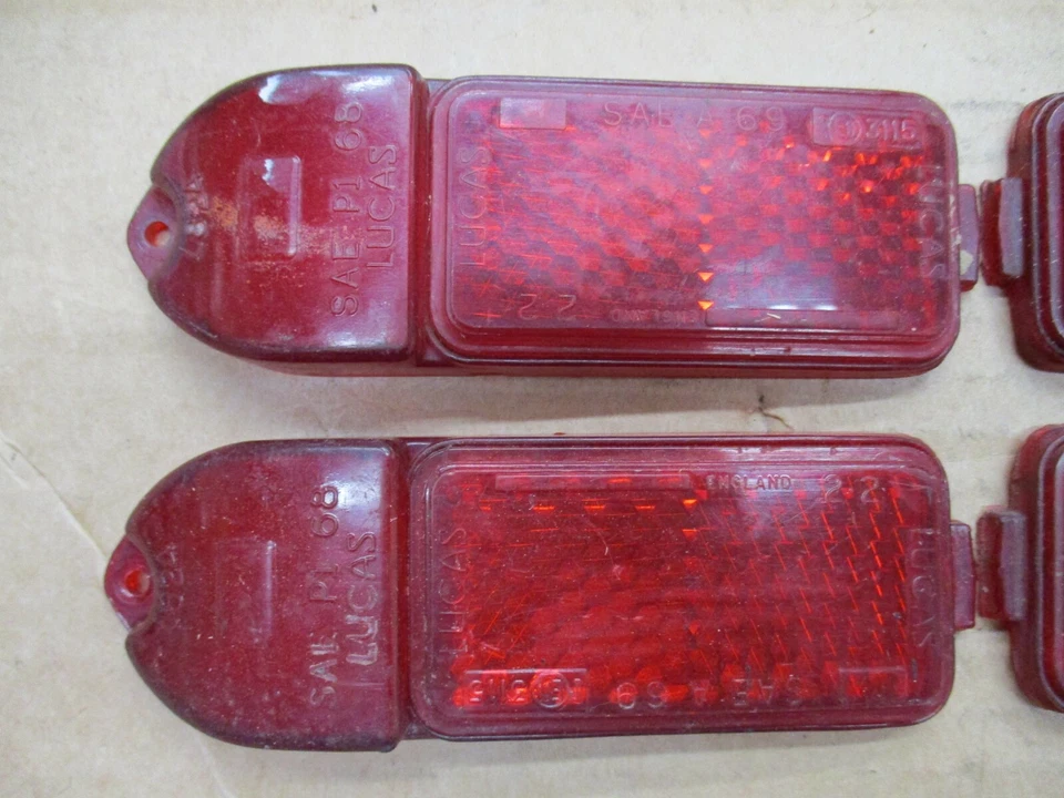 4 винтажных красных боковых маркера Lucas L824 под правую руку левую руку мигалки AE3 - Изображение 2 из 4
