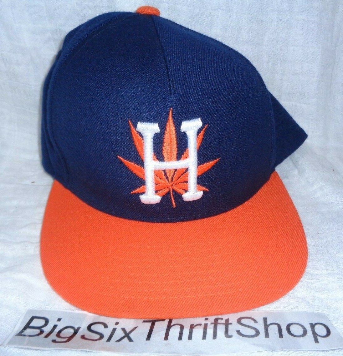 Huff Orange Marijuana leaf Snapback Adjustable Ha… - image 1