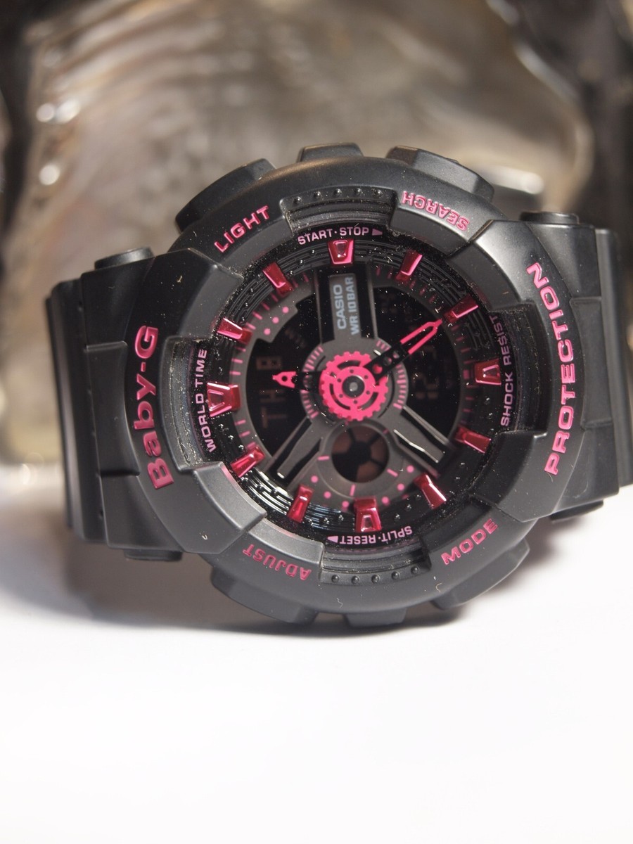 CASIO BABY-G (BA-111) WATCH IN BLACK & PINK - DIGITAL + CASIO BABY-G (BA-111) WATCH IN BLACK & PINK - DIGITAL +